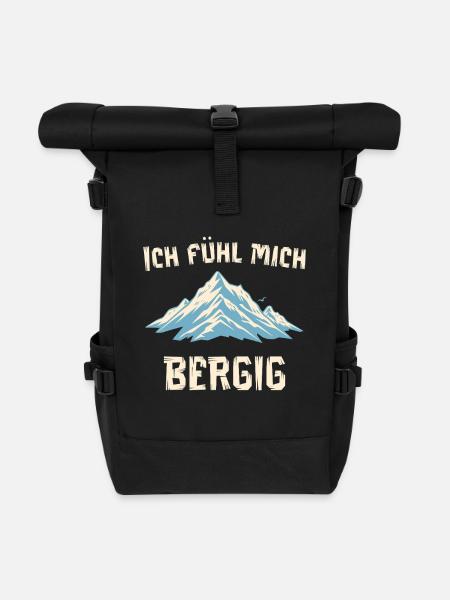 I feel mountainous - Roll Top Backpack - black