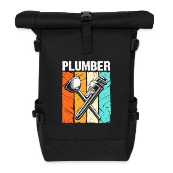 Klempner Installateur - Rolltop Rucksack - Schwarz - Vorne