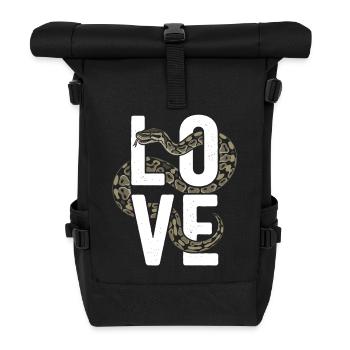 King Python Snakes LOVE Terrarium Python - Roll Top Backpack - black - Front
