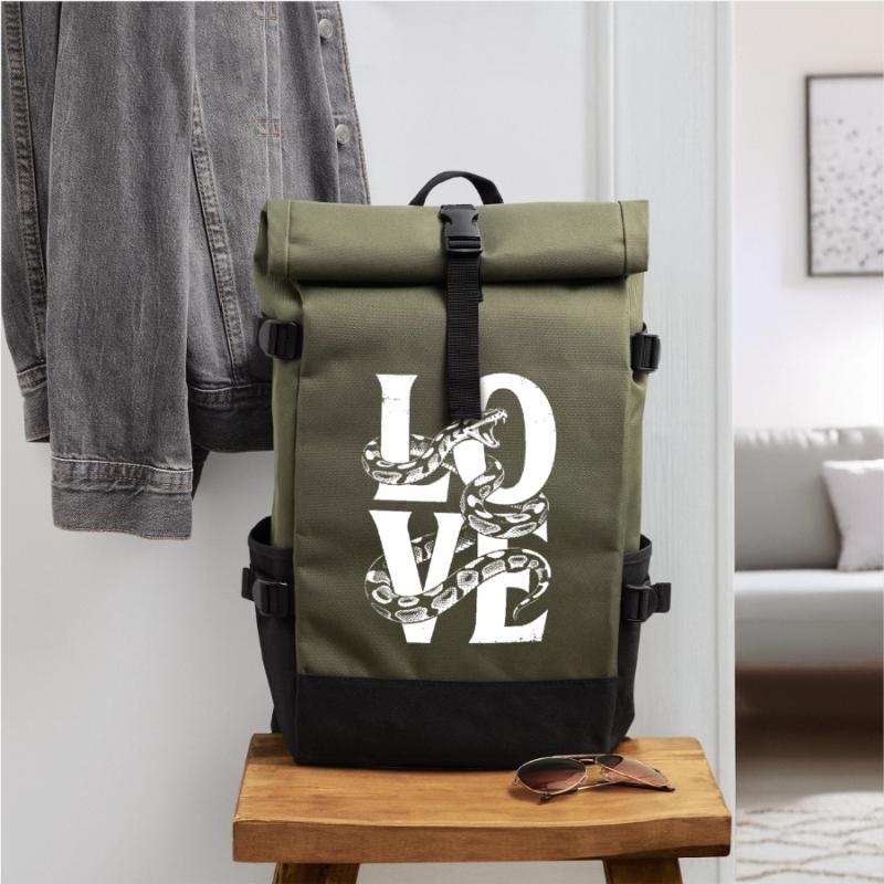 Königspython Schlangen LOVE Terrarium Python Rolltop Rucksack