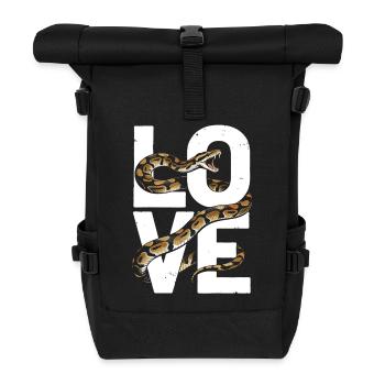 King Python Snakes LOVE Terrarium Python - Roll Top Backpack - black - Front