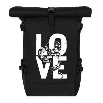 King Python Snakes LOVE Terrarium Python - Roll Top Backpack - black - Front
