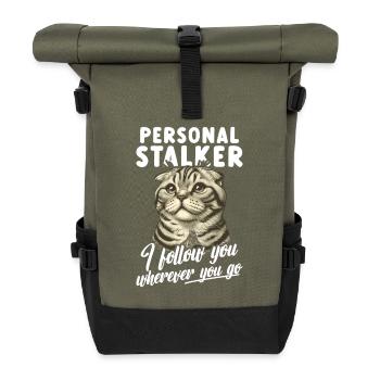 Katzenliebhaber-Kostüm für Scottish Fold Mom Scottish - Rolltop Rucksack - Olive/Schwarz - Vorne