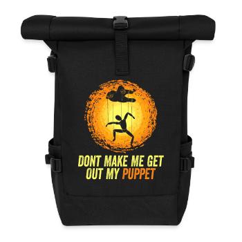 Puppet Master Pun Tee - Rolltop Rucksack - Schwarz - Vorne