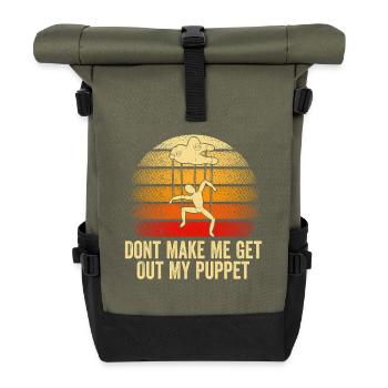 Puppet on Strings Sunset - Roll Top Backpack - olive/black - Front
