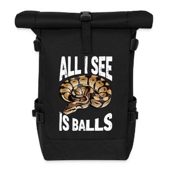 King Python Snakes Lover Terrarium Python - Roll Top Backpack - black - Front
