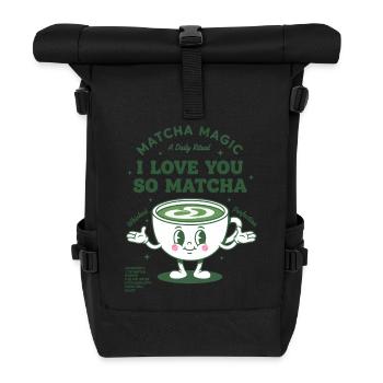 Matcha Magic I Love You So Matcha Green Tea - Rolltop Rucksack - Schwarz - Vorne
