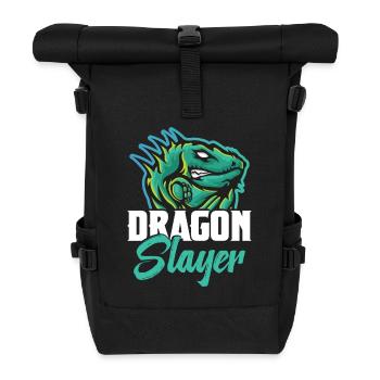 Équipement de chasse aux reptiles Chasseur de dragons Iguane lézard - Sac à dos roll top - noir - Devant