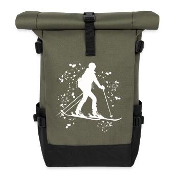 Alpine skier Winter sports Ski touring - Roll Top Backpack - olive/black - Front