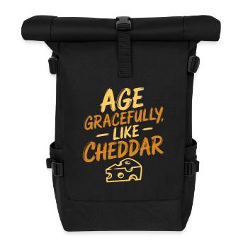 How to Mature Cheddar | Cheese Humor - Roll Top Backpack - black - Front