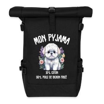 Pyjama Drôle Chien Bichon - Sac à dos roll top - noir - Devant