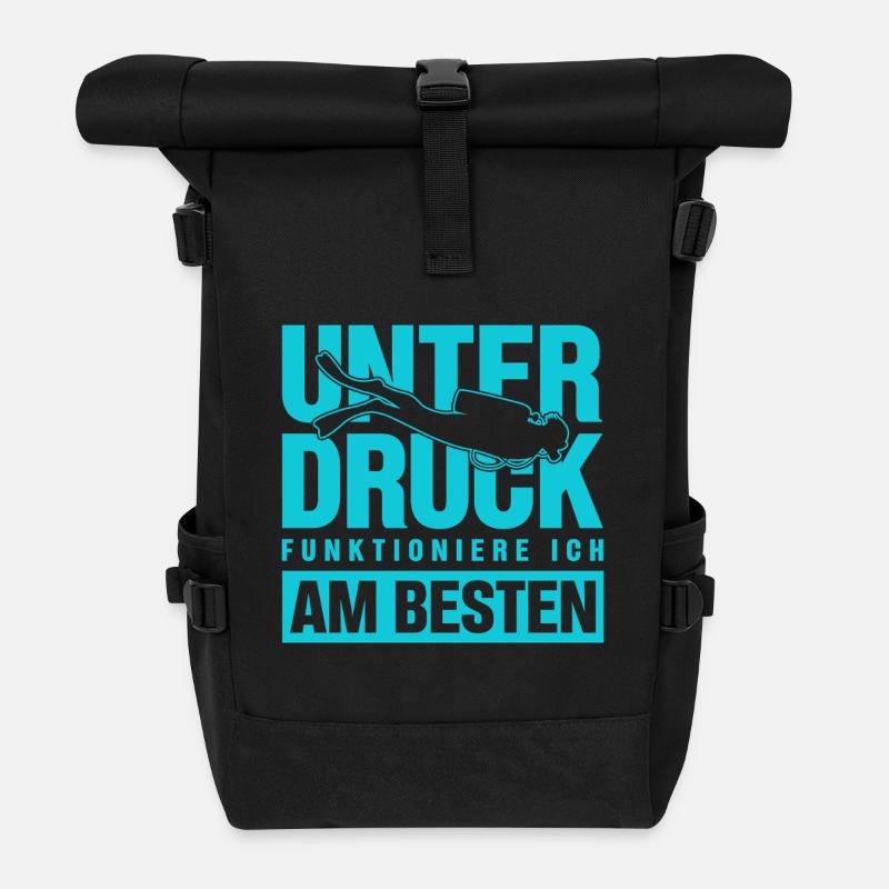 I function best under pressure divers - Roll Top Backpack - black