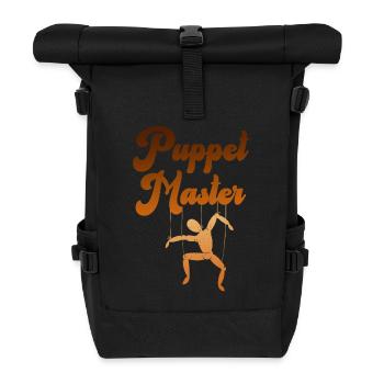 Puppenmeister-Silhouette - Rolltop Rucksack - Schwarz - Vorne