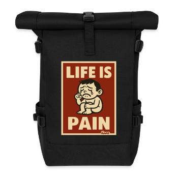 La vie, c’est la douleur - Sac à dos roll top - noir - Devant