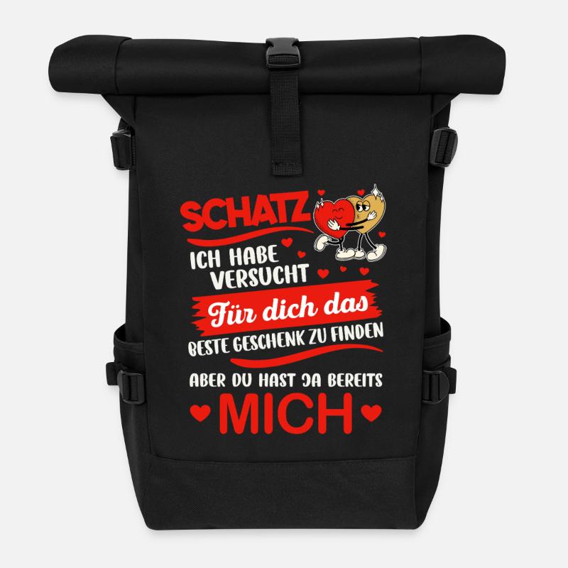 Schatz ich habe versucht das perfekte Valentinstag - Rolltop Rucksack - Schwarz