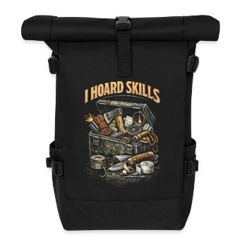 Prepper Überlebenskünstler - Rolltop Rucksack - Schwarz - Vorne
