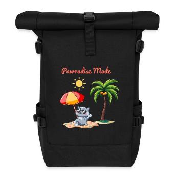 Mode Pawradise – Ambiances de plage de chats d’été - Sac à dos roll top - noir - Devant