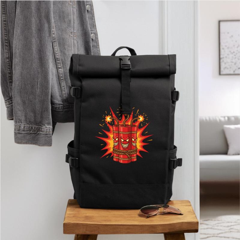 Exploding Dynamite Art Roll Top Backpack