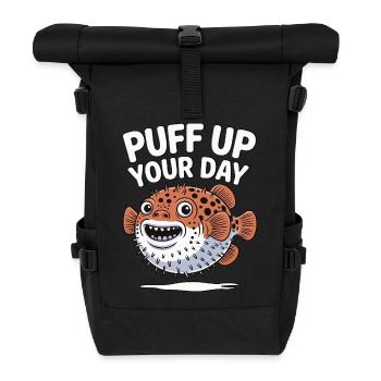 Gonflez votre journée - Amusement avec les poissons-globes - Sac à dos roll top - noir - Devant