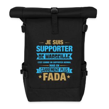 Supporter De Marseille En Carrément Plus Fada - Sac à dos roll top - noir - Devant