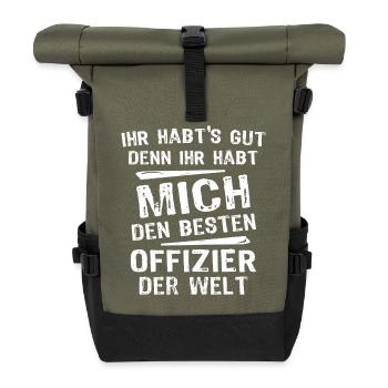 Officer - Roll Top Backpack - olive/black - Front