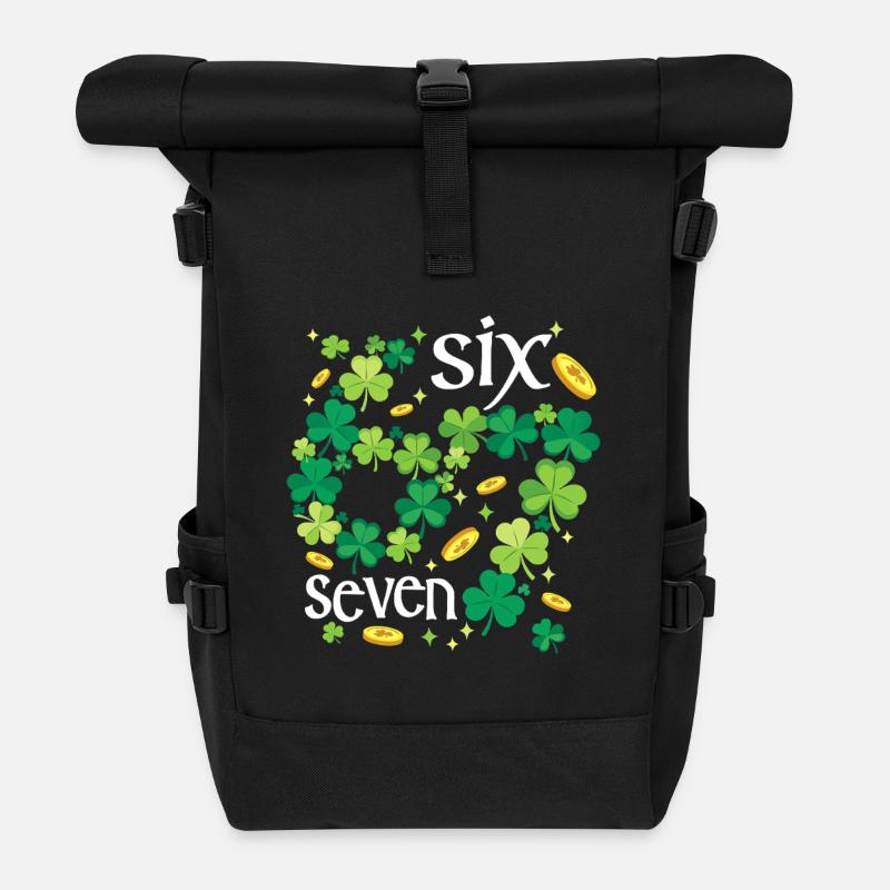 Irland Irisch Shamrock St. Patricks Day 6 7 Meme - Rolltop Rucksack - Schwarz