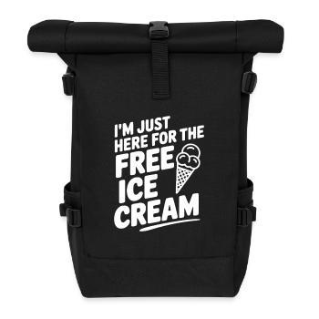 Ich bin nur wegen der kostenlosen Sahne hier. - Rolltop Rucksack - Schwarz - Vorne