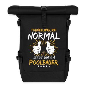 Pool Builder Saying - Roll Top Backpack - black - Front
