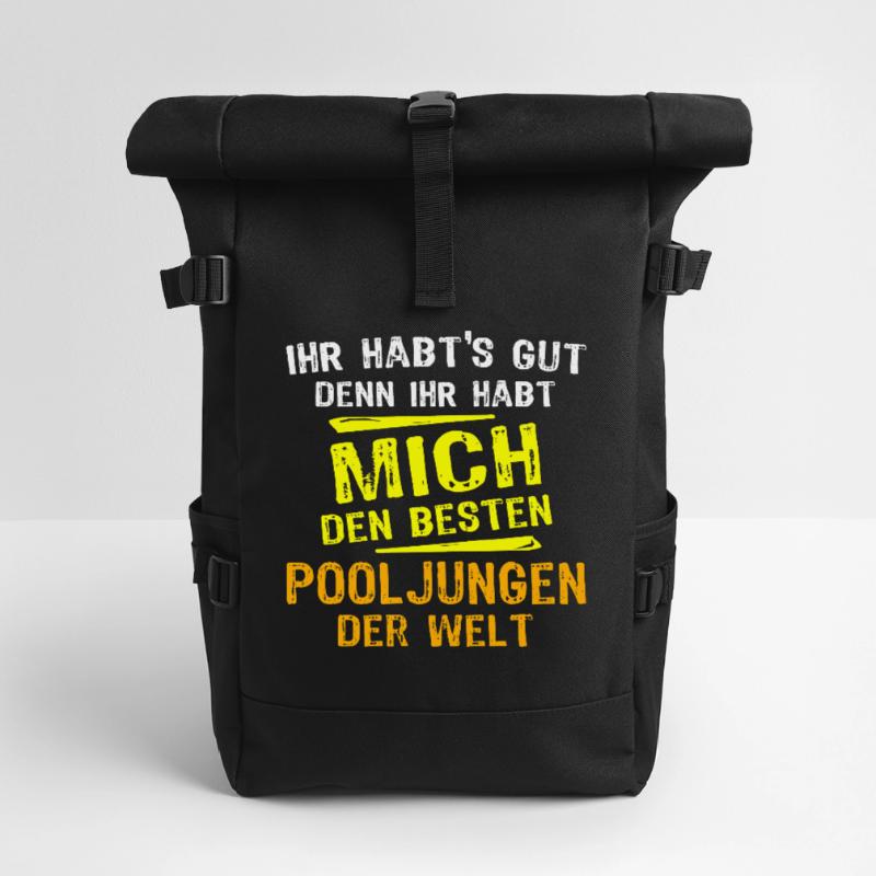 Pooljunge Geschenk Rolltop Rucksack