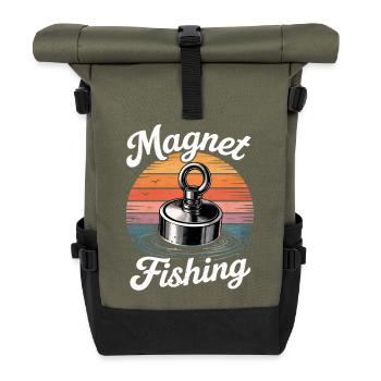 Magnet fishing - Roll Top Backpack - olive/black - Front