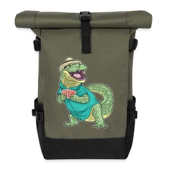 Jeu de cartes de poker Crocodile - Sac à dos roll top - olive/noir - Devant