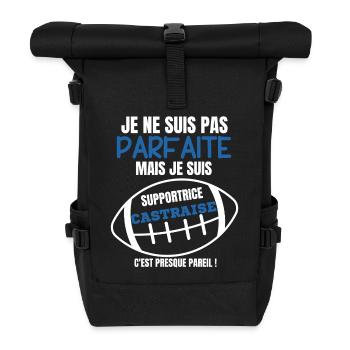 Unterstützer-Rugby Castraise-Humor - Rolltop Rucksack - Schwarz - Vorne