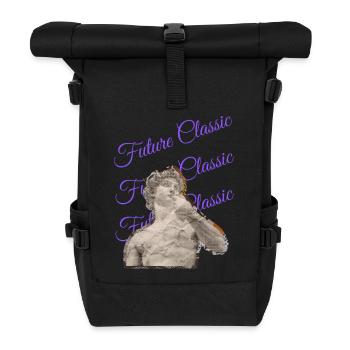 Future Classic – Style artistique rétro - Sac à dos roll top - noir - Devant
