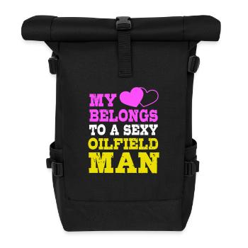 Oil Field Wife Oil Rig Oil Rig - Roll Top Backpack - black - Front