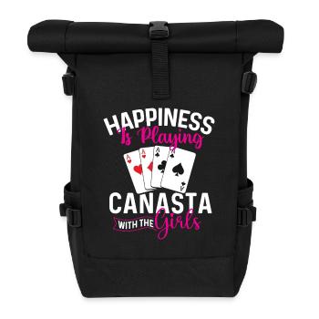 Happiness Playing Canasta With The Girls - Roll Top Backpack - black - Front