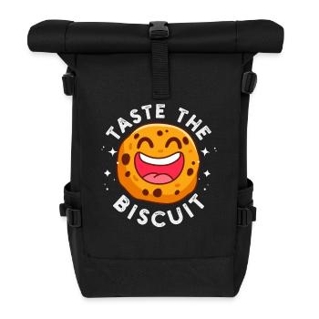 Cheerful Cookie Emoticon Logo - Roll Top Backpack - black - Front