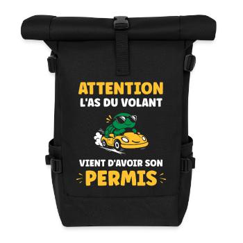Humour permis de conduire - Sac à dos roll top - noir - Devant
