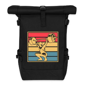 Fitness Motivation Bodybuilder Weightlifter - Roll Top Backpack - black - Front