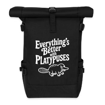 Everything's Better with Platypuses - Roll Top Backpack - black - Front