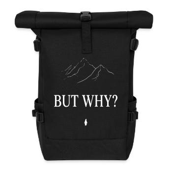 BUT WHY? Penguin Mountains Line Art - Roll Top Backpack - black - Front