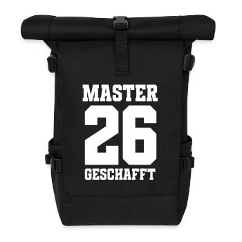 Master Geschafft 2026 Abschluss Master T-Shirt - Rolltop Rucksack - Schwarz - Vorne