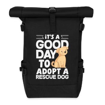 Foster Adoption Volunteering Animal Shelter Animal - Roll Top Backpack - black - Front