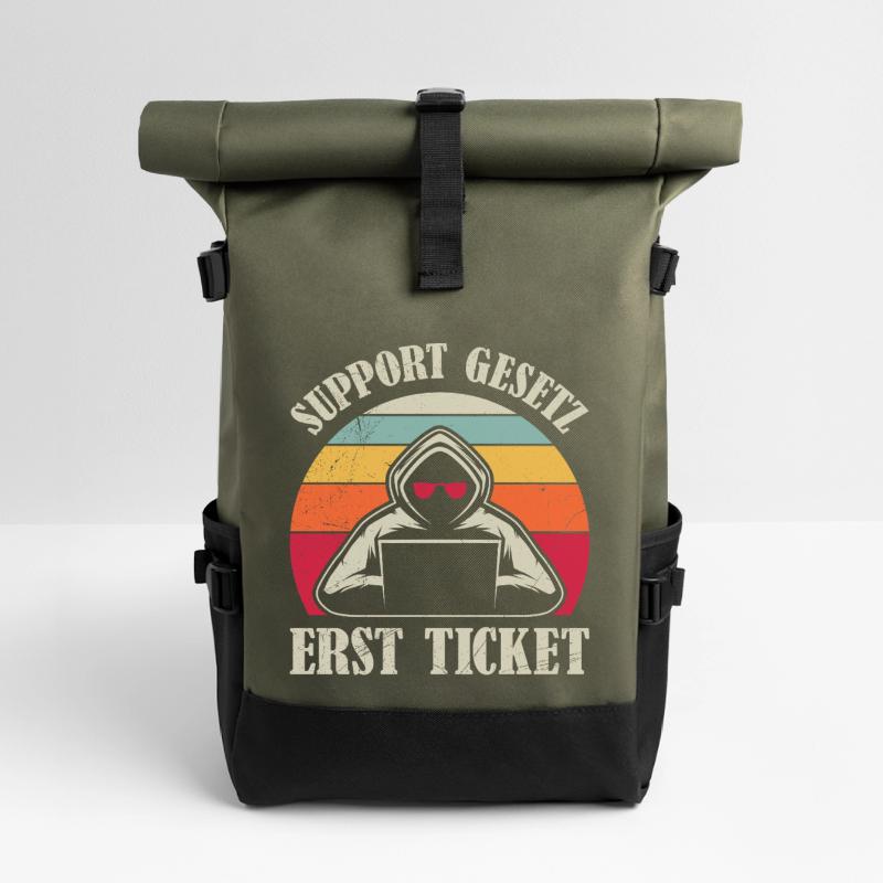Computer Science Coder SUPPORT GESETZ ERST TICKET Rolltop Rucksack