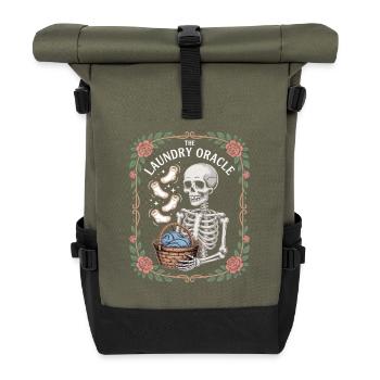 The Laundry Oracle Skeleton Laundry Humor - Roll Top Backpack - olive/black - Front