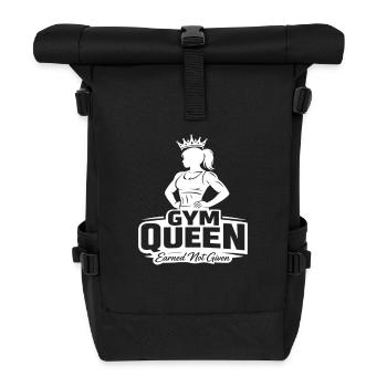 Gym Queen Shirt for Fitness Women - Roll Top Backpack - black - Front