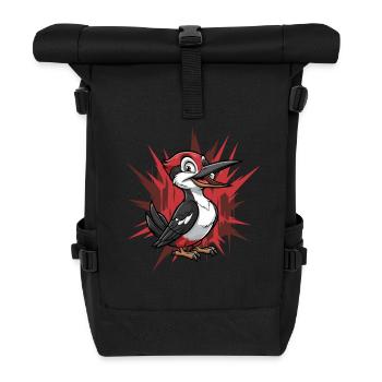 Kookaburra Cartoon Rotburst - Rolltop Rucksack - Schwarz - Vorne