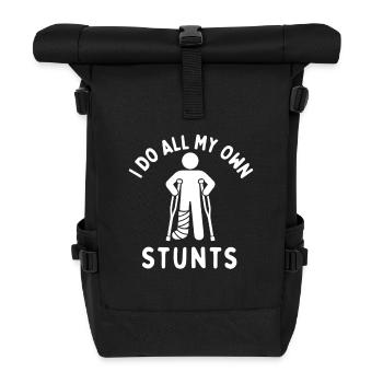Ich mache all meine Stunts-Verletzungs-Erholungs-Humor selbst - Rolltop Rucksack - Schwarz - Vorne