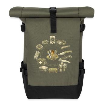 Prepper Survivalists - Roll Top Backpack - olive/black - Front
