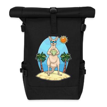 Känguru Strand Kokosnuss Sommer - Sac à dos roll top - noir - Devant