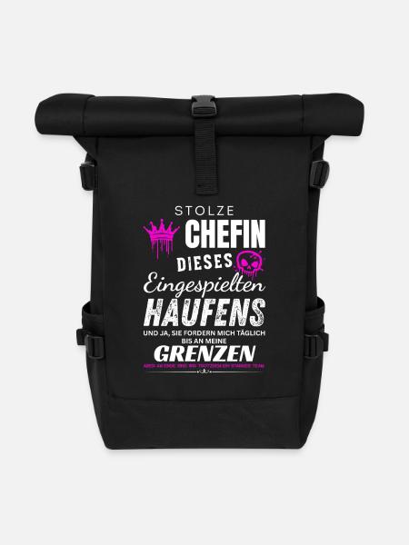 Stolze Chefin eingespielte Haufen Chefin Geschenke - Roll Top Backpack - black